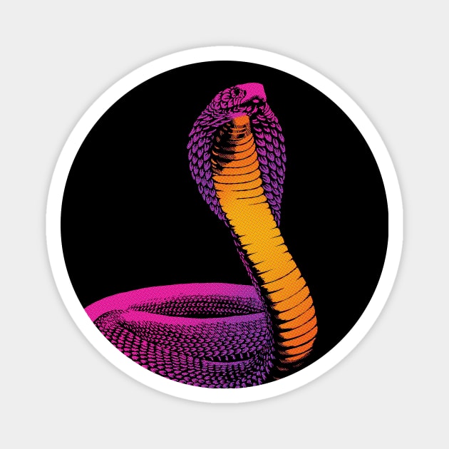 Pink Cobra Scales Magnet by polliadesign